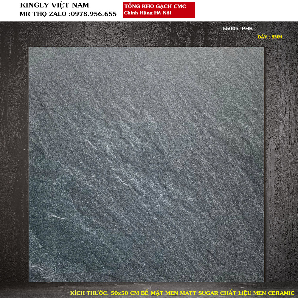 Gạch lát sân vườn CMC 50X50 VÂN XI MĂNG 55005 Loại A